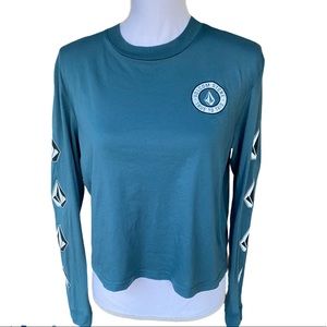 VOLCOM Long-Sleeved Graphic Print Tee, Size Medium
